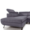Corner  Sofa Bed ALICO Left Grey With Storage And Adjustable Headrests