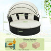 Wicker Daybed Patio Round Daybed Separated Seating Sectional Sofa
