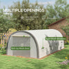 6 x 3(m) Upgraded Polytunnel Greenhouse w/ Mesh Door & Windows, 15 Plant Labels