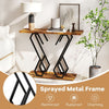 Faux Marble Console Table with Adjustable Foot Pads-Coffee