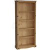 Corona Tall Bookcase Large Display Unit Solid Mexican Pine Wood By Home Discount