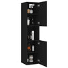 Bathroom Cabinet Black Engineered Wood Cupboard Wall