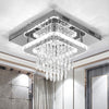 Crystal LED Ceiling Light Square Chandelier Flush Mount Living Room Bedroom Lamp