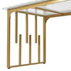 Dining Table 140x80x75cm Metal Legs Rectangular Kitchen Table in Marble Pattern