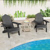 Patio Adirondack Chair All-Weather Lounge Chair w/Retractable Footrest