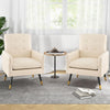 Comfy Modern Tufted Armchair, Linen Upholstered Accent Chair with Metal Legs