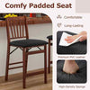 Set of 2 Counter Height Chairs Folding Kitchen Island Stool Brown
