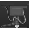 Black Hidden Handmade Kitchen Sink Stainless w/Glass Rinser Single Bowl