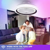 RGB LED Ceiling Fan With Lights Smart Remote Control APP Control Timing Dimmable