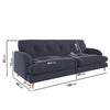 Dark Blue Velvet 3 Seater Mid Century Sofa - Beckett BCK001