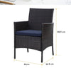Outdoor Chair Patio Furniture Garden Bistro Rattan Chair Metal Side Coffee Table