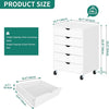 5 Drawers Mobile Rolling File Cabinet Filing Storage Cabinets for Home Office