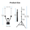 45W Dimmable Double Arm LED Light Tripod Stand Kit Video Studio Phone Holder