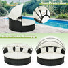 Wicker Daybed Patio Round Daybed Separated Seating Sectional Sofa