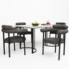 4 Pcs Dining Chairs Modern Faux Suede Padded Seat Metal Legs Kitchen Chairs Grey