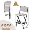 Set of 4 Folding Bar Height Stool Outdoor Bar Chair w/ Footrest Grey