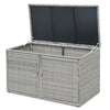 330L Garden Patio Storage Container Outdoor PE Wicker Storage Box Grey