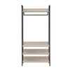 Industrial Open Wardrobe Clothes Rail Rack Bedroom Storage 4 Shelves
