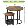 Coffee Table for living room Set of 2 Small Round Tables with Storage Side Table
