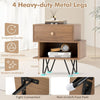 Mid Century Modern End Tables Nightstand Set of 2-Natural