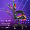 Gaming Chair with Bluetooth Speakers RGB LED Lights & Reclining Footrest Eyqqblb