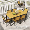 6 Seater Aluminium Garden Dining Set with Stackable Chairs, Natural