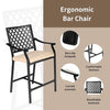 Outdoor Bar Height Chairs 2 Pack Patio Bar Stools Set W/ Soft Seat Cushions
