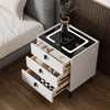 LED Bedside Table Wireless USB Charging High Gloss Smart Nightstand Organizer