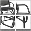 Outdoor Gliding Swing Chair Garden Seat with Mesh Seat Curved Back Steel Frame