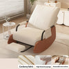 Upholstered Rocking Recliner Chair w/Footrest–High Back Adjust Lounge Armchair