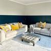 90cm x 90cm Chesterfield Footstool Square Upholstered Coffee Table Fabric Pouffe