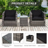 2 Seater Rattan Sofa Furniture Set with Cushions Steel Frame - Grey
