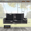 2-Seat Outdoor Hanging Swing Bench Patio Rattan Porch Swing Loveseat Black