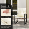 Wicker Patio Furniture Set 3-Piece Rocking Bistro Set Porch Chair Set