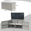 330L Garden Patio Storage Container Outdoor PE Wicker Storage Box Grey