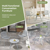 3 Pieces Bistro Set All Weather PP Patio Conversation Set-Gray