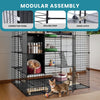 Large Cat Cage Indoor Catio Cat Enclosures 4 Tier Kennel Metal Playpen w/Hammock