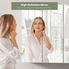 Bathroom Mirror Cabinet 3 Door Shelf Storage Wall Mounted Cupboard White Wood