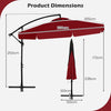 Heavy-Duty Outdoor Parasol 290 cm Offset Hanging Umbrella-Red