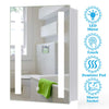 LED Bathroom Mirror Cabinet with Shaver Socket Demister Sensor Lights Vertically