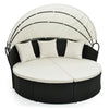 Wicker Daybed Patio Round Daybed Separated Seating Sectional Sofa