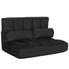 6-Position Foldable Lazy Sofa Bed Adjustable Floor Sofa-Black