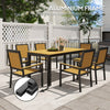 6 Seater Aluminium Garden Dining Set with Stackable Chairs, Natural