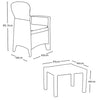 Garden Furniture Table and Chairs 3 Piece Grey Bistro Set Patio Outdoor Seating
