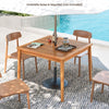 Wooden Square Table Outdoor Acacia Wood Dining Table for 4 People-Natural