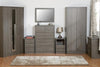Grey Wood Grain 2 Drawer Bedside Chest W40cm X D40cm X H61cm LACEY