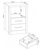 Grey Wood Grain 2 Drawer Bedside Chest W40cm X D40cm X H61cm LACEY