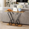 Faux Marble Console Table with Adjustable Foot Pads-Coffee