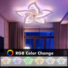 RGB LED Ceiling Fan Lights with Remote Control Dimmable Reversible 6 Speeds Fan