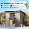 Outdoor Garden Storage Shed for Patio Bike Grey Wood Grain Sloped Roof